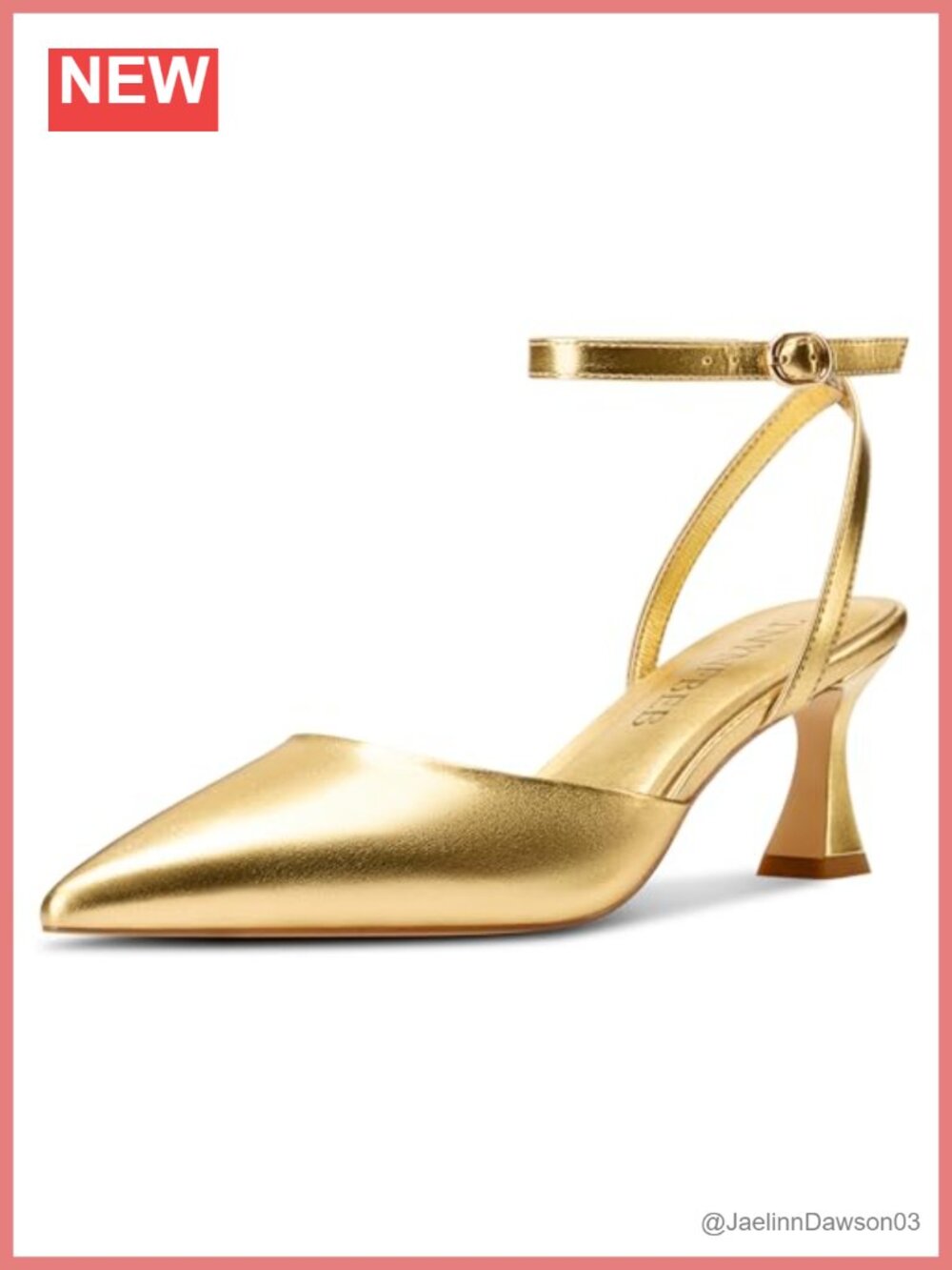 Faux Leather Kitten Heel Slingback Pumps w/ Ankle Strap Buckle